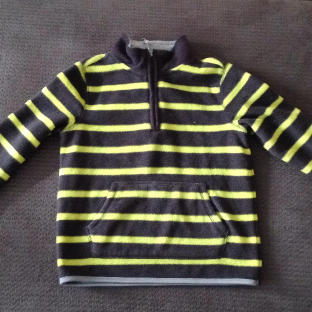 Old Navy blue & lime green pull over fleece
